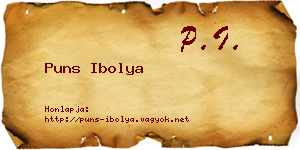 Puns Ibolya névjegykártya